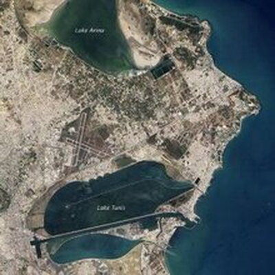 Satellite view of Tunisia